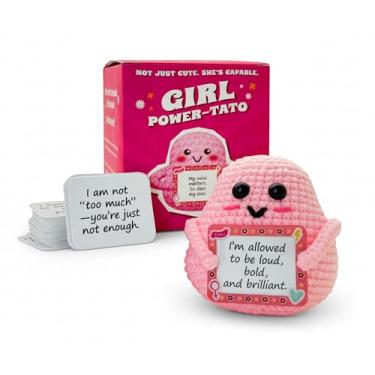 Imagem de Girl Power-Tato – Handmade Crochet Potato Plush with 50 Empowering Daily Affirmation Cards – Inspirational Gift for Women, Teens, Coworkers, and Friends