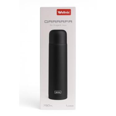 Imagem de Garrafa Térmica de Viagem em Aço Inox 750ml Resistente, Portátil e Ideal para Manter Bebidas Quentes ou Frias por Mais Tempo (Preto)