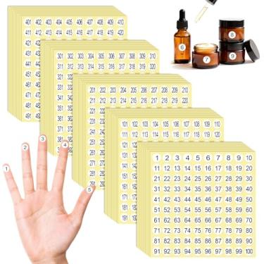 Imagem de 1 a 500 etiquetas adesivas com números redondos - 10 conjuntos de 5000 etiquetas autoadesivas de inventário consecutivas, adesivos de inventário de adesivos de pequeno número, adesivos redondos para