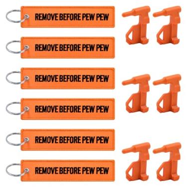 Imagem de TOKCKYBL Bandeira de câmara, bandeira de segurança para rifle, pistolas, espingarda, pistola, 6 bandeiras de câmara laranja com 6 etiquetas laranja brilhantes, indicadores de câmara vazia de