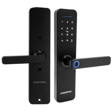 Imagem de Fechadura Eletrônica Inteligente Wi-Fi NovaDigital com Acesso por Biometria, Senha, Teclado Numérico e Cartão de Acesso - Preto