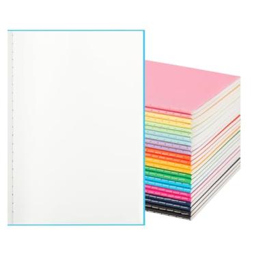 Imagem de ALKALO Pacote com 24 cadernos coloridos em branco para escrever, diários a granel, livros de composição A5, 21 x 13 cm, 60 páginas, 30 folhas de caderno de esboços para escritório, escola, material de