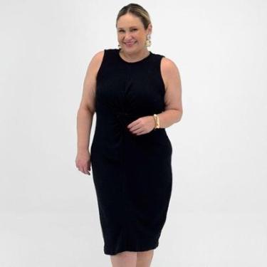 Imagem de Vestido Malwee Plus Size Midi Regata Texturizado Feminino-Feminino