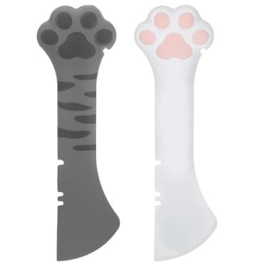 Imagem de Classicseali 2 abridores de latas para gatos, abridor de latas de silicone para gatos, 12 x 3,5 cm, colher de comida úmida para gatos, fofo e reutilizável, fácil de limpar, para cães, gatos, latas de
