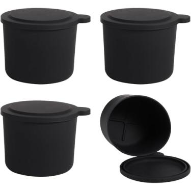 Imagem de 4 moldes de gelo de substituição para KitchenAid, moldes de gelo de silicone reutilizáveis com tampas, compatíveis com acessórios de máquina de barbear de gelo, fácil de limpar