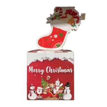 Imagem de Sclmgo Cofrinho de Natal, Caixa de Presente Dinheiro Inovadora, Estojo Criativo com Porta-Dinheiro Deslizante para Crianças, Amigos, Mulheres, Homens E Coleg, Meias de Natal, Tamanho real