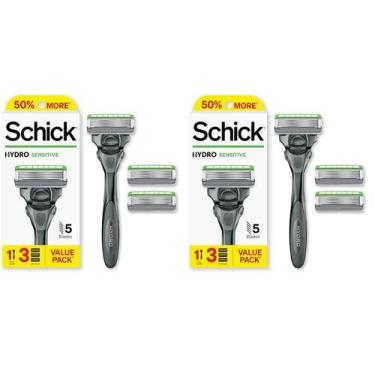 Imagem de Razor Schick Hydro Sensitive para homens com 1 alça e 3 cartuchos