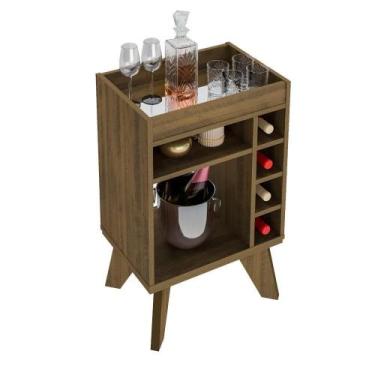 Imagem de Aparador Adega Bar 4 Nichos 72x45 Cm Dri 4102 Pinho Arly - MILANI MOVE