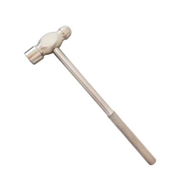 Imagem de SFREYA Martelo de titânio esférico, com alça de titânio, ferramentas não magnéticas de ressonância magnética, leve, alta resistência, resistente à corrosão, durável, forjado a quedas, grau industrial