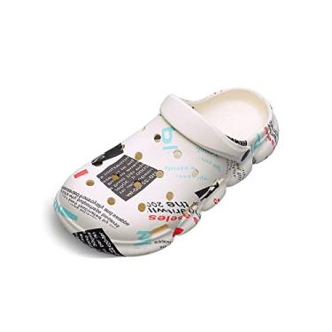 Imagem de SHABADUER Tamancos de verão masculinos e femininos, sapatos de água casuais confortáveis, atacadistas, sapatos de praia, Branco, preto-2, 7.5 Women/6.5 Men