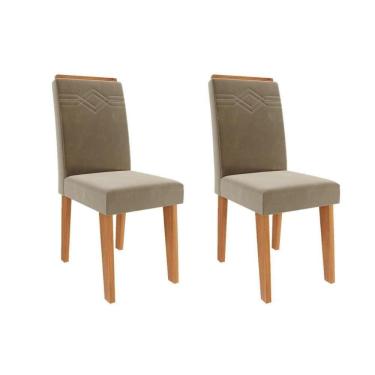 Imagem de Kit 2 Cadeiras Sala Jantar Taís 2 Un Cinamomo-suede Joli Chocolate - Cimol