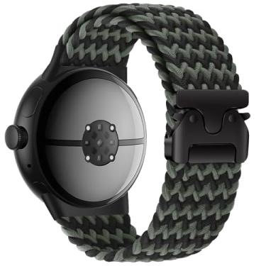 Imagem de Yeahxing Pulseira para Pixel Watch 4/3 de 45 mm - Pulseira trançada de nylon elástico para Google Pixel Watch 4 de 45 mm 2025, serve para pulseira ajustável de 17,3 a 25,9 cm com fivela de paraquedas
