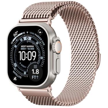 Imagem de Pulseira de malha magnética milanesa compatível com Apple Watch Ultra séries 3/2/1 de 49 mm, 46 mm, 45 mm, 44 mm, 42 mm, 41 mm, 40 mm e 38 mm para Apple Watch Ultra 3/2/1 séries 11 10 9 8 7 6 5 4 SE