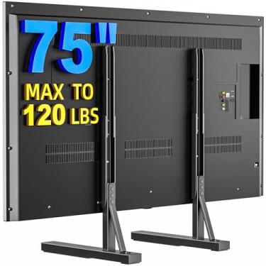 Imagem de Suporte universal de TV para todas as marcas de TVs de 22 a 75 polegadas, pernas e pés de TV de mesa resistentes com todas as ferragens de montagem incluídas, serve para todas as marcas de suporte de TV de substituição