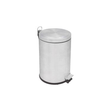 Imagem de Lixeira Inox Com Pedal Plus Com Acabamento Scotch Brite E Balde Interno Removível 5l