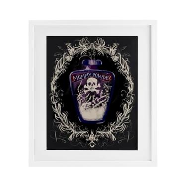 Imagem de Stupell Industries Mummy Powder Jar Impressão emoldurada de bétula sob vidro, design por Connie Summers, 21 x 17