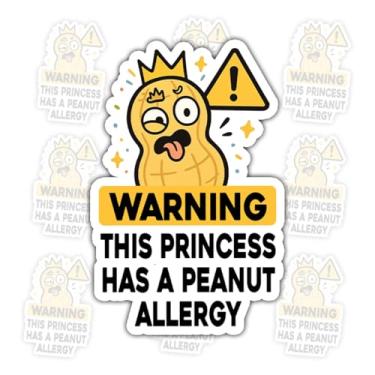 Imagem de (3 peças) Adesivo Warning This Princess Has A Peanut Allergy – Decalque de vinil de conscientização de alergia à prova d'água para laptop, garrafa de água, copo, carro – Presente para apoiadores de