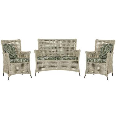 Imagem de Jogo Sofá E 2 Poltronas Igapó Alumínio Marrom E5 Trama Rami