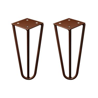 Imagem de Kit 2 Pés De Metal 15 Cm Mesas De Centro Puffs Bronze