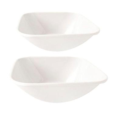 Imagem de Jogo De Tigelas Melamina Quadrada Branca 2 Peças