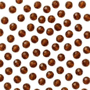 Imagem de Kit 200 Cristais Miçangas Marrom Facetada 8 mm Umbanda Guia