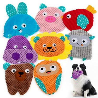 Imagem de Brinquedos para cães sem enchimento – Pacote com 8 brinquedos de pelúcia estridentes e enrugados para cães pequenos e médios, duráveis para mastigadores agressivos, animais texturizados e fofos