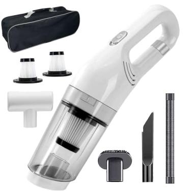 Imagem de Aspirador portátil de carro, sem fio, 12000 PA, aspirador de pó portátil de sucção forte, recarregável com filtro lavável com várias escovas para casa, carro, animais de estimação