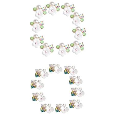 Imagem de Lindos botões de enfeite de pérola de cristal de strass - 20 peças planas para decoração de casamento