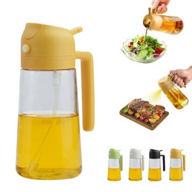 Imagem de WPWWPW Dispensador de óleo e pulverizador de óleo 2 em 1, dispensador de óleo de 470 ml para spray de cozinha, com bocal de névoa fina, adequado para cozinhar, fritadeira a ar, salada, grelhar