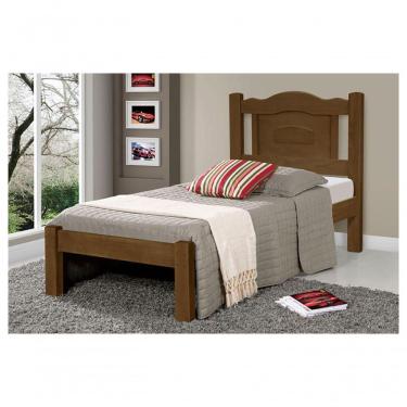 Imagem de Cama de Solteiro Paris de Madeira Maciça Tauari Imbuia