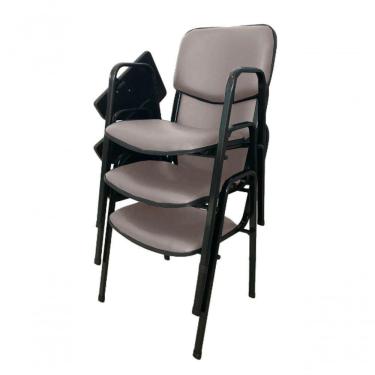 Imagem de 03 Cadeiras Universitárias Linha Hotel Auditório Cinza