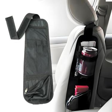 Imagem de Oudesi Organizador lateral de assento de carro, bolsa suspensa para armazenamento de assento automotivo com vários bolsos, brinquedos multifuncionais, rede de malha, lanches, telefone, carteira