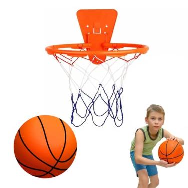 Imagem de Silent Basketball and Hoop Set, Indoor Silent Basketball, 2025 Upgrade Quiet Foam Indoor Training Ball with Wall Mount Hoop, No Noise with Foldable Hoop, Ball Frame for Kid Teen Adult (No.5)