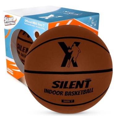 Imagem de YGA Sports Basquete silencioso tamanho 7 (75 cm) com salto atualizado de 95% - Bola de cesta interna ultra silenciosa com aderência realista - Espuma Airless ranhurada (caixa pronta para jogar