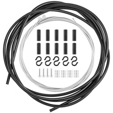 Imagem de Kit de alojamento de cabo de freio de 2,5 m com proteção de 3 camadas (PVC, aço, PTFE) - conjunto completo com tampas de extremidade para montanha, estrada e bicicletas dobráveis