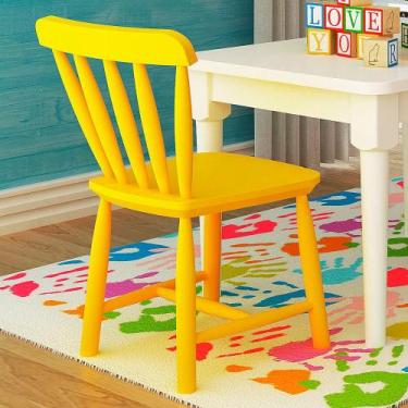 Imagem de Cadeira Infantil em Madeira - Acabamento Laqueado Amarelo - Deiss, Ama