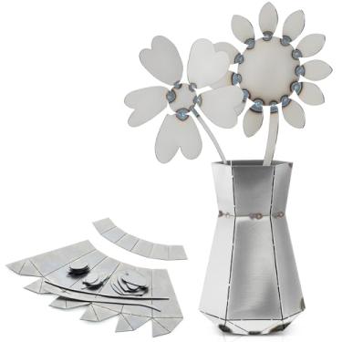 Imagem de MorningRo Kit de vaso e flor de cupons de soldagem, kit de prática de soldagem, placa de aço inoxidável 304, iniciante para Tig Mig, para dominar e melhorar as habilidades (estilo elegante)