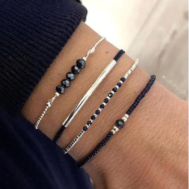 Imagem de Pulseiras de contas douradas, pulseiras grossas, conjunto de pulseiras femininas, concerto country, moda, joias, outono, moda boho, Medium, Latão, Sem Pedra Preciosa