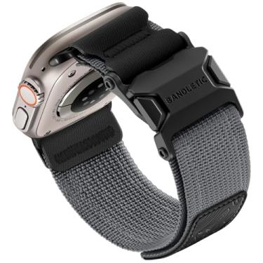 Imagem de Bandletic Pulseira de nylon magnética compatível com Apple Watch, resistente e respirável, durável para iWatch Ultra3/2 de 49 mm, séries 11 10 de 46 mm, 9/8/7 de 45 mm, SE3/6/SE/5/4 de 44 mm, 3/2/1 de