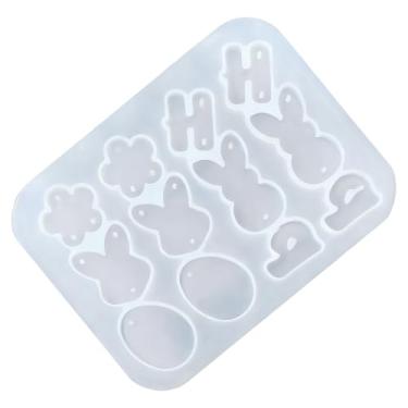 Imagem de Molde De Silicone Para Brincos | Artesanato DIY para Modelos de Páscoa | Design De Borboleta Flor Coelho Ovo Para Formas De Brincos Festivos,Para Família Homens Mulheres Crianças Casa Escola