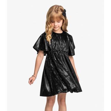 Imagem de Vestido Infantil Manga Longa Trick Nick Preto-Feminino