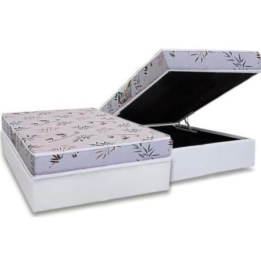 Imagem de Conjunto Box Baú Queen: Colchão Espuma Herval D28 St. Louis + Base Crc Linhão White (158x198)