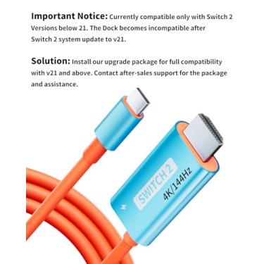 Imagem de YIGORN Switch 2 TV Dock Docking Station for Nintendo Switch 2,Portable 2025 New Models Adapter Support 4K/144HZ TV Dock Mode, (Blue and Red)