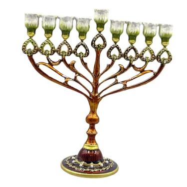 Imagem de Ｂｅｓｇａ Menorá de Hanukkah, Castiçal de Mesa com 9 Braços, Candelabro Decorativo de Luxo em Formato de Coração.