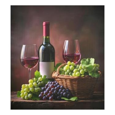 Imagem de SEHANY Capa magnética para lava-louças de uva e vinho tinto, adesivos magnéticos decorativos antiarranhões para painel de geladeira e lava-louças, decoração de dia dos namorados para cozinha doméstica