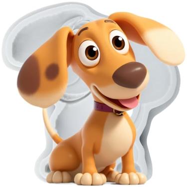 Imagem de MYPRACS Molde de silicone para fondant de cachorro para decoração de bolo de açúcar topo de cupcake pasta de goma de chocolate argila de polímero