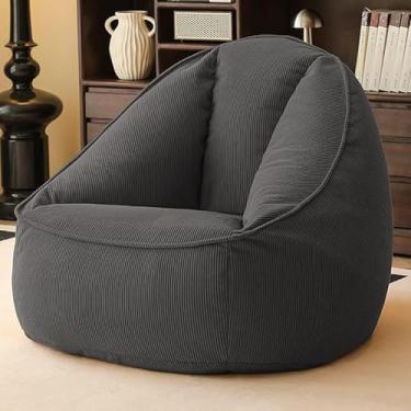 Imagem de Yadlan Bean Bag Cadeira de sofá preguiçosa assento único para quarto, sala de estar, espreguiçadeira reclinável de piso macio para espaços pequenos, confortável e de suporte para longos sentados e