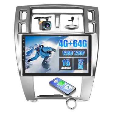 Imagem de [4+64G] Android 15 estéreo automotivo para Hyundai Tucson 2006-2009, sem fio CarPlay e Android Auto, rádio automotivo com tela sensível ao toque de 10 polegadas para Tucson com GPS, WiFi, 32EQ, UI