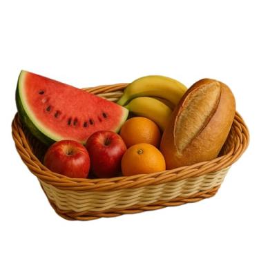 Imagem de Cesto Organizador de Pão e Frutas em Retangular Elegância e Versatilidade(G-30 cm X 25 cm X 8 cm)