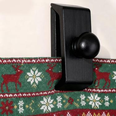 Imagem de Marsui 4 peças de cabides grandes de tapeçaria, cabide de colcha de madeira para parede para exibição, cabide de tapete para parede, grampos de colcha, com parafusos de hardware para pendurar em